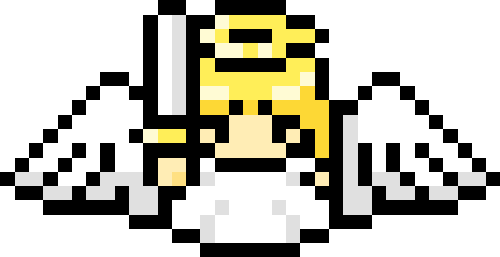 剣を持った天使のドット絵