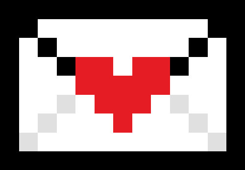 ハートが描かれた封筒のドット絵